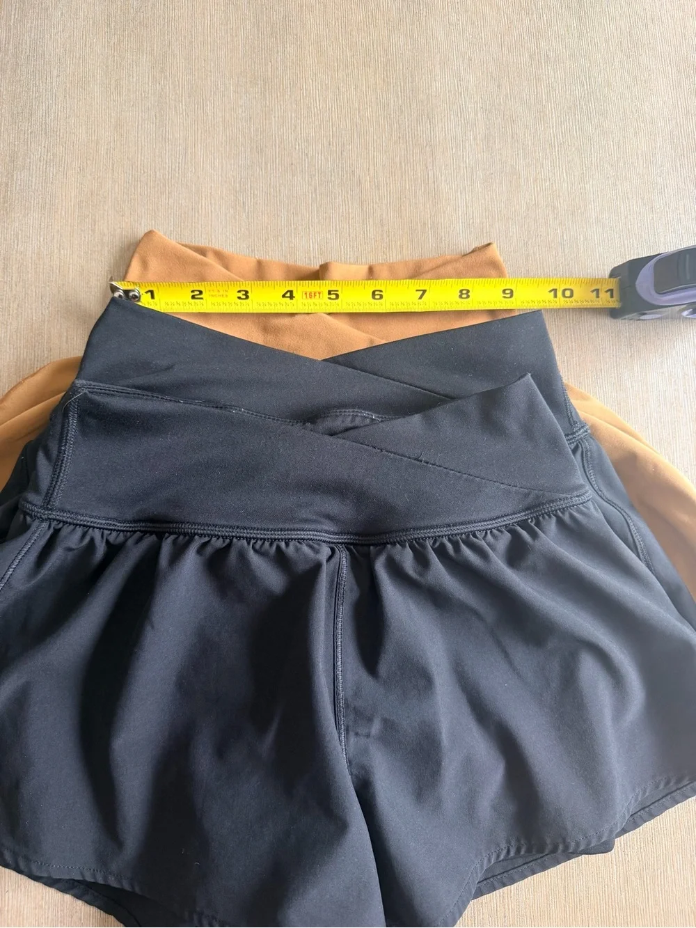 High-Waist Performance Skort Shorts set – Black and Camel girls 10